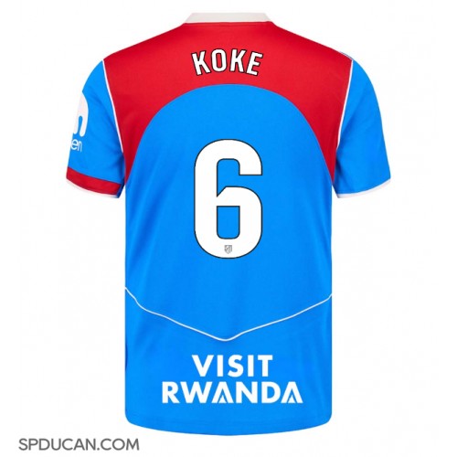 Muški Nogometni Dres Atletico Madrid Koke #6 Rezervni 2025-26 Kratak Rukav Muški Nogometni Dres Atletico Madrid Koke #6 Rezervni 2025-26 Kratak Rukav